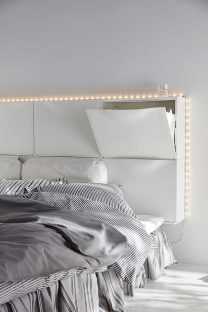 La t&ecirc;te de lit&nbsp;: choisir un mod&egrave;le avec rangement