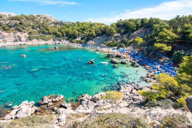 La splendide baie d'Anthony Quinn à Rhodes
