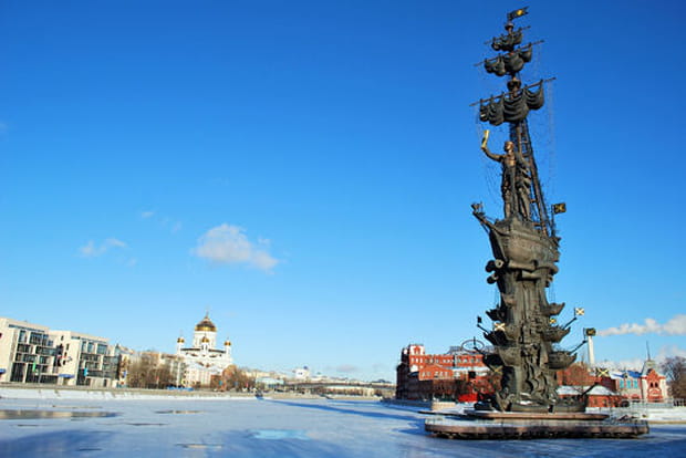 La statue de Pierre le Grand à Moscou