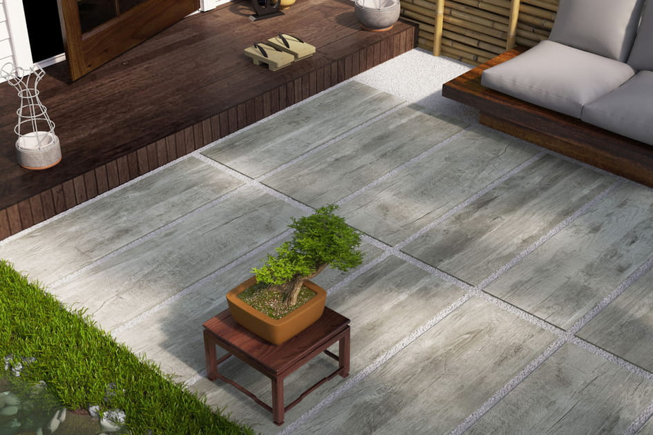 Des dalles de terrasses rectangulaires