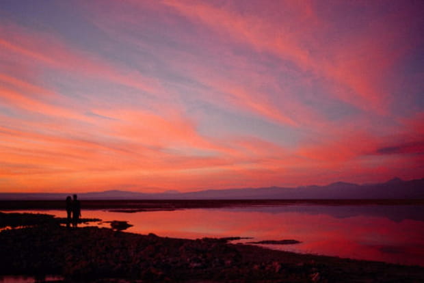 Fin de journée dans le Salar d'Atacama
