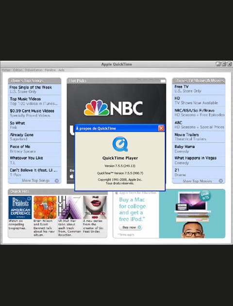Quicktime : le lecteur multim&eacute;dia d'Apple