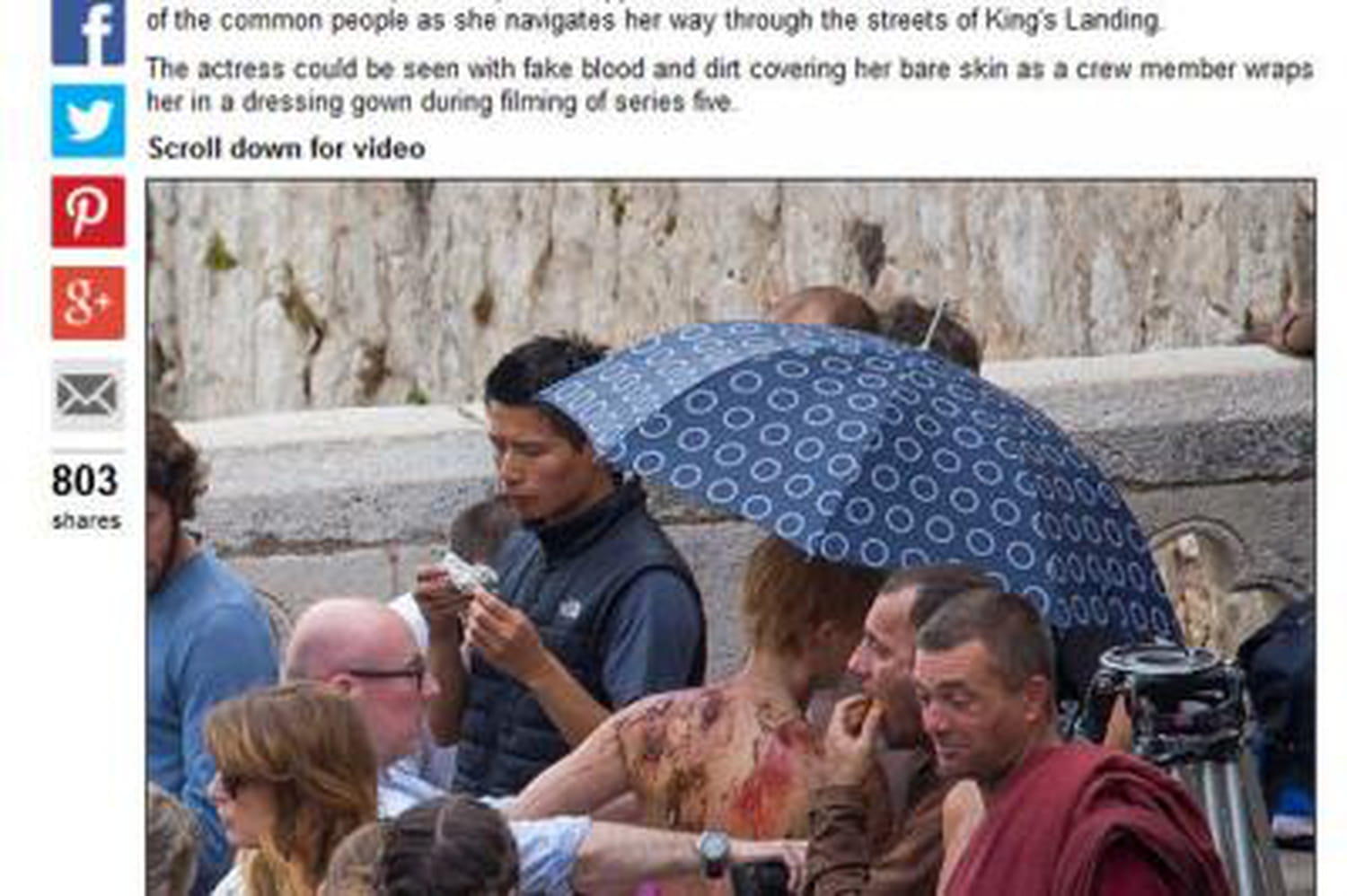 Game of Thrones saison 5 : Cersei nue sur le tournage ! (Photo)