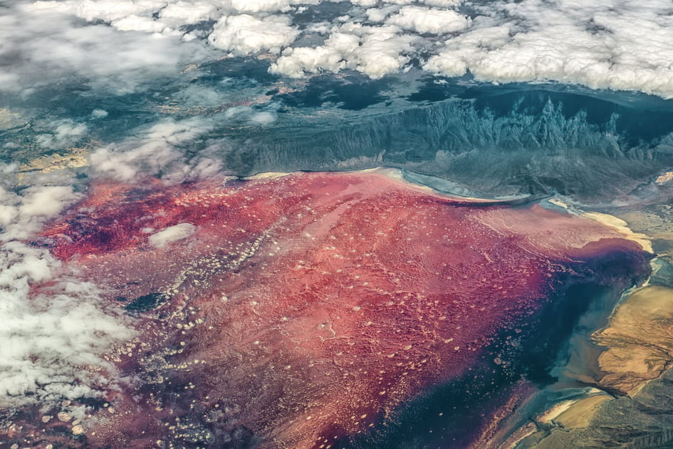 Le lac Natron en Tanzanie