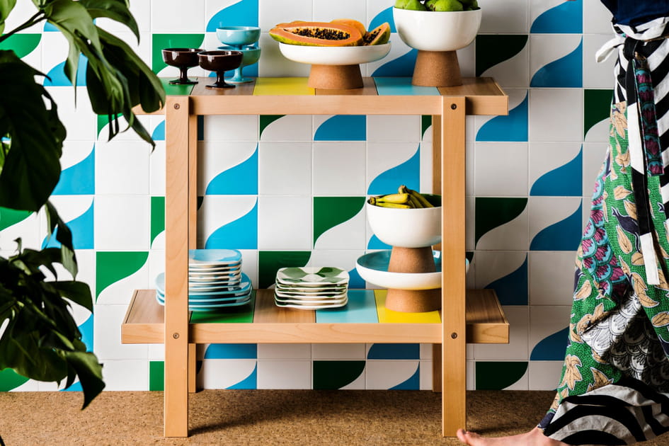 Un carrelage mural pop