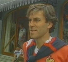 patrick battiston lors d'un stage de préparation de l'équipe de france en 1982.