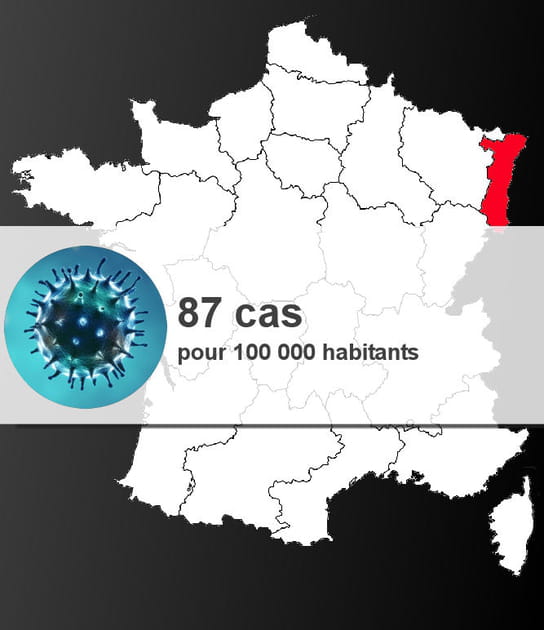 8e r&eacute;gion la plus touch&eacute;e par la grippe (ex-aequo)&nbsp;: l'Alsace