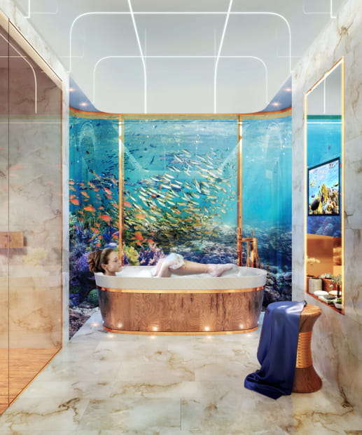 Un bain avec les poissons