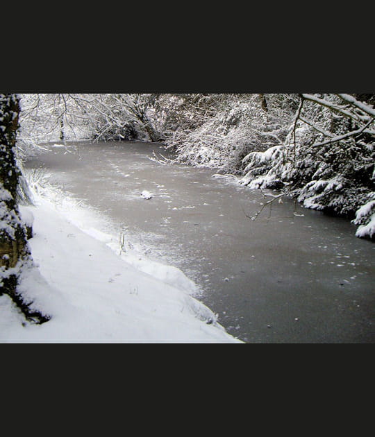 Rivi&egrave;re gel&eacute;e dans l'Eure