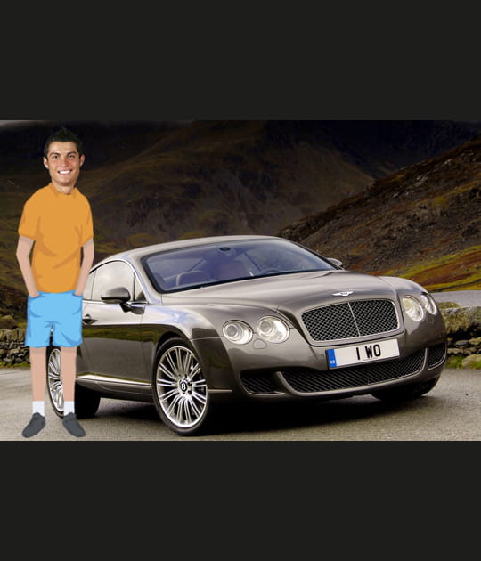 Cristiano Ronaldo en Bentley Continental GT Speed