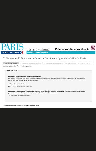 Faire enlever des objets encombrants par la mairie de Paris