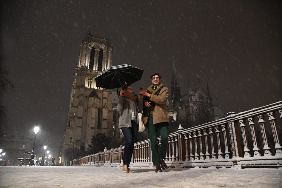 Les images de la neige &agrave; Paris et en France