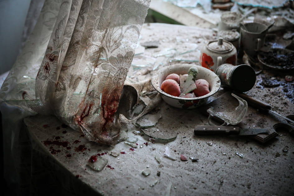 Une cuisine touch&eacute;e par les combats en Ukraine