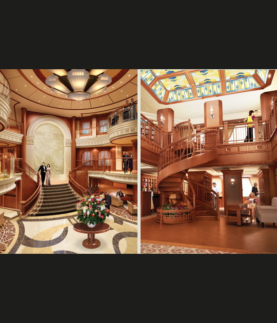 Le grand hall et la biblioth&egrave;que