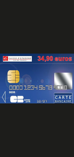 15e&nbsp;: Caisse d'&eacute;pargne Ile-de-France avec une carte bleue Visa &agrave; 34,90&nbsp;euros par an