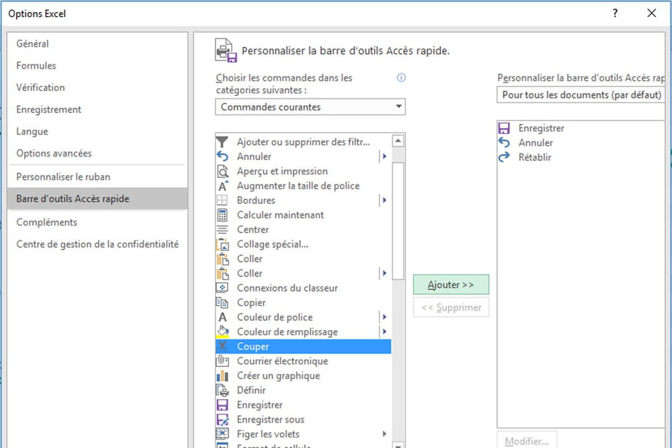 Personnalisez la barre d&rsquo;outils Acc&egrave;s rapide