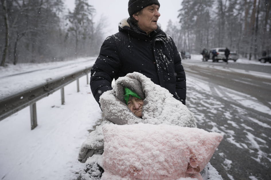 Evacu&eacute;e sous la neige