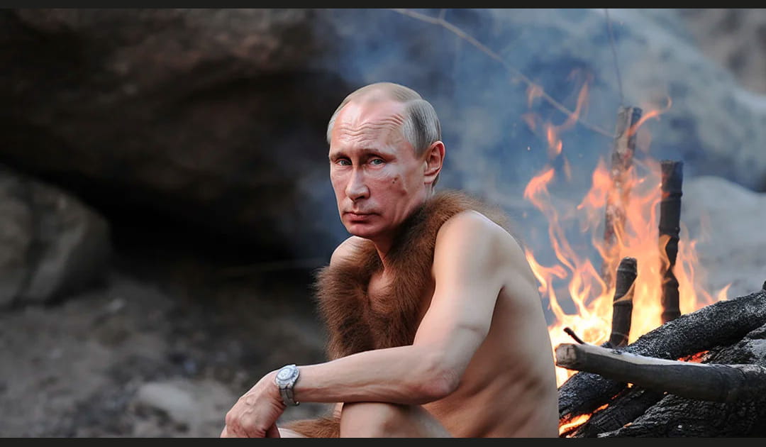 Leaders mondiaux en 10&nbsp;000&nbsp;avant J.-C.&nbsp;: Vladimir Poutine - Image IA