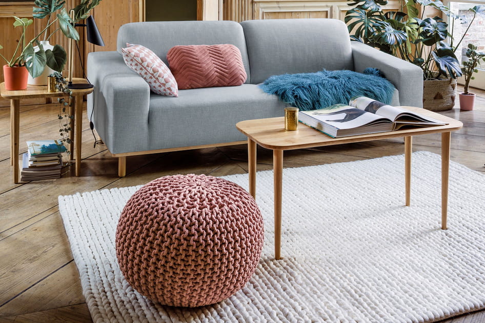 Un pouf en maille