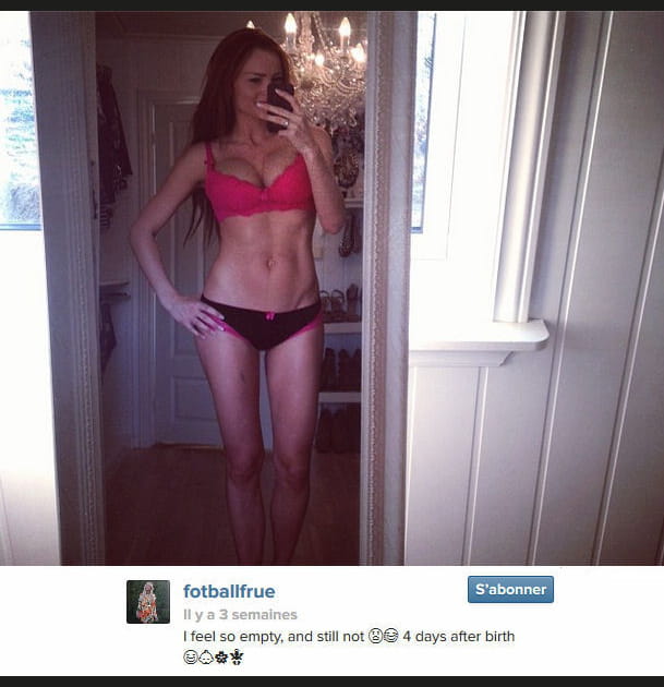 Caroline Berg Eriksen apr&egrave;s son accouchement