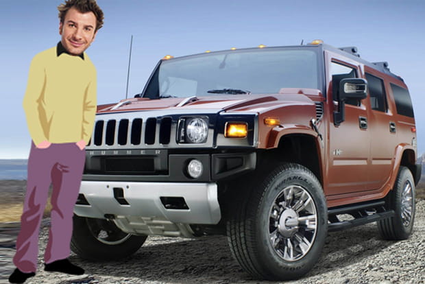 Michaël Youn en Hummer H2