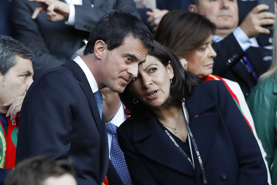 Anne Hidalgo et Manuel Valls avant Portugal-Autriche