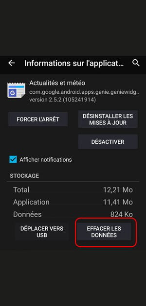 Supprimez les donn&eacute;es des applications