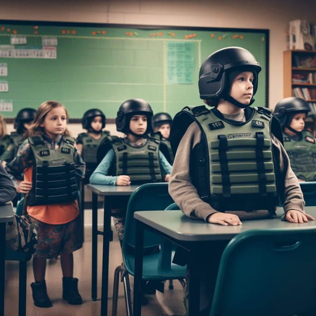 Dans une &eacute;cole primaire am&eacute;ricaine en 2030&nbsp;- Image IA