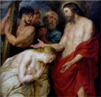 le christ et la femme repentie. rubens. 