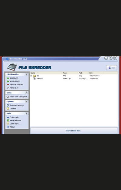 File Shredder&nbsp;: le nettoyeur