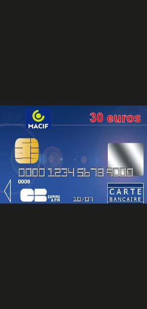 10e ex-aequo&nbsp;: Macif avec une carte bleue Visa &agrave; 30&nbsp;euros par an