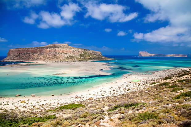 La plage et le lagon de Balos en Crète