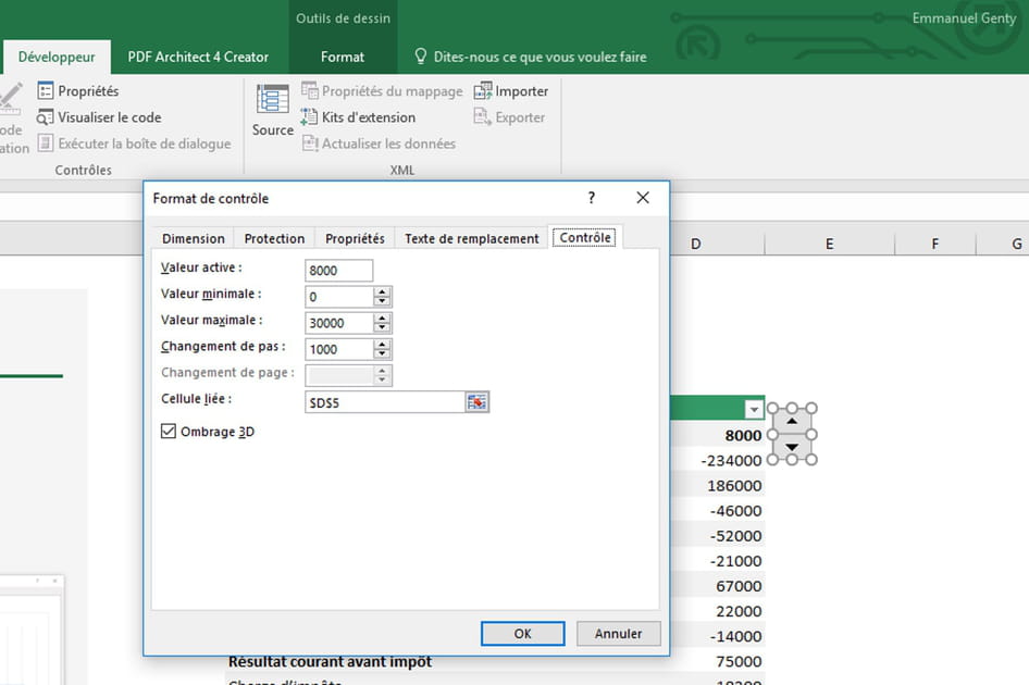 Cr&eacute;ez un bouton d'incr&eacute;mentation pour une valeur