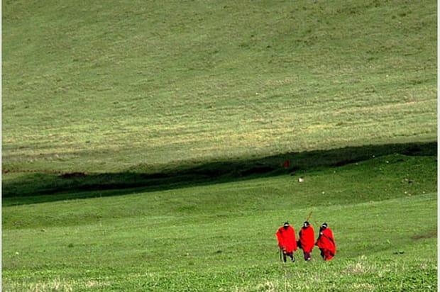 Masaï dans la plaine