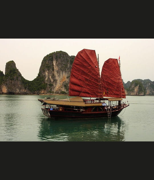 Jonque dans la baie de Ha Long