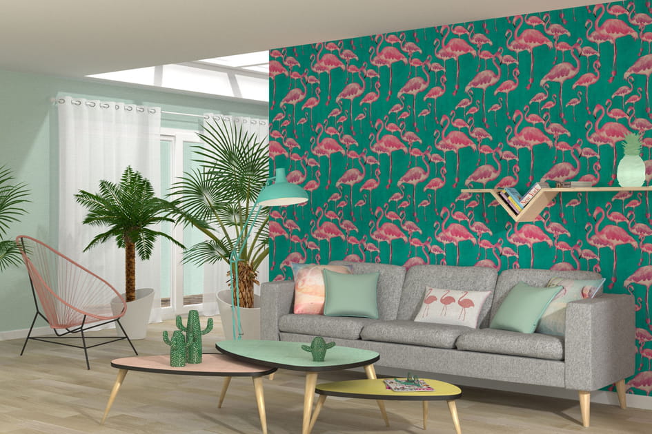 Les flamants roses s'invitent sur les tapisseries