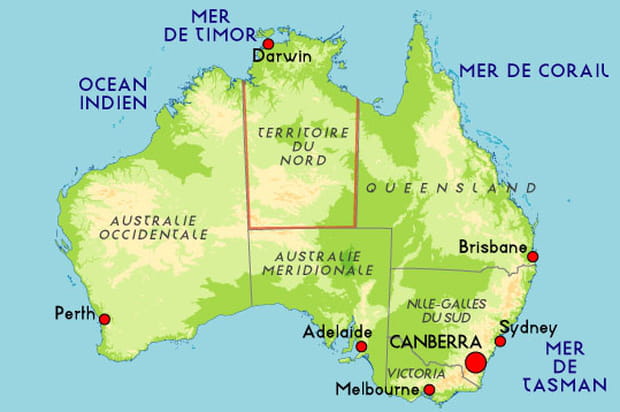 Carte de l'Australie