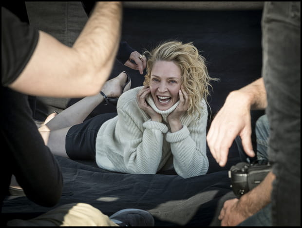 Uma Thurman, souriante dans le Calendrier Pirelli 2017