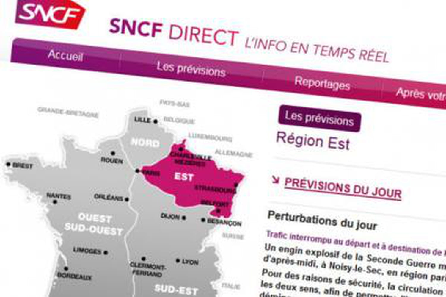 Trains de l'Est : Prévisions de trafic SNCF suite à la découverte de l'engin explosif