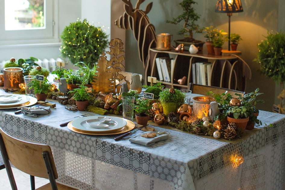Une table de f&ecirc;tes tr&egrave;s botanique