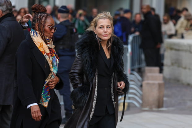 Sophie Duez et Mimi Félixine aux obsèques de Michel Blanc