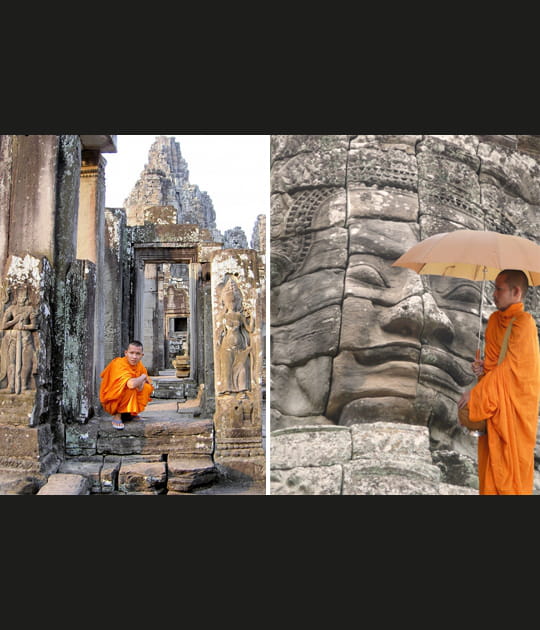 Bonzes sur le site d'Angkor
