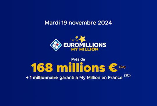 R&eacute;sultat Euromillions (FDJ)&nbsp;: le tirage de ce mardi 19&nbsp;novembre 2024&nbsp;[EN LIGNE]