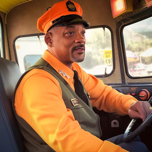 Will Smith conducteur de bus - Image IA