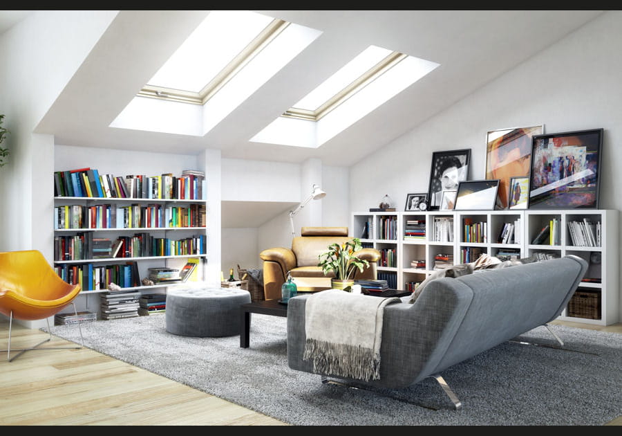 Une confortable biblioth&egrave;que