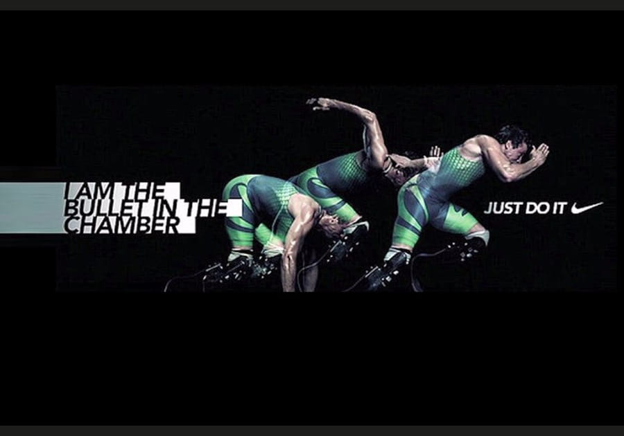 La publicit&eacute; Nike o&ugrave; Oscar Pistorius joue une balle de revolver