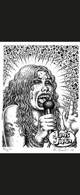 Portraits de Janis Joplin et Frank Zappa