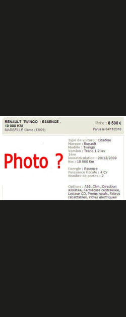 Petite annonce auto&nbsp;: faut-il une photo&nbsp;?