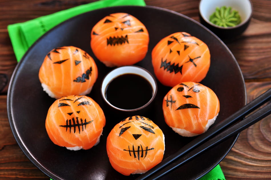 Temari sushis citrouilles