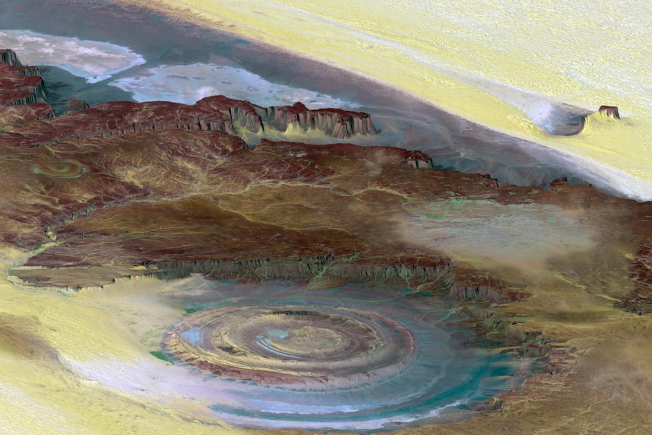 L'&oelig;il de l'Afrique, le tourbillon vu des airs en Mauritanie